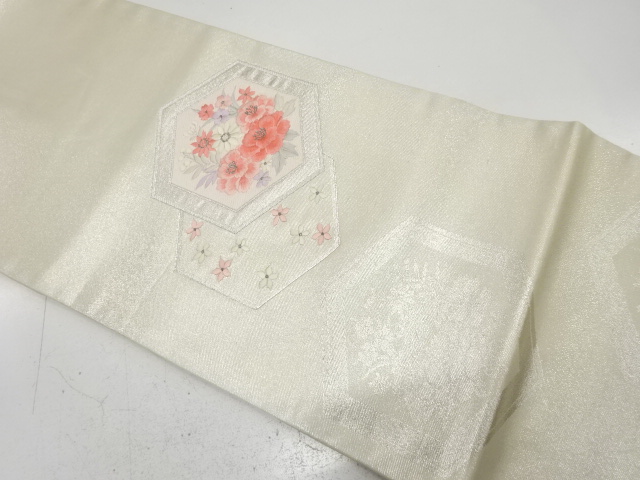 JAPANESE NAGOYA OBI / EMBROIDERY / PEONY